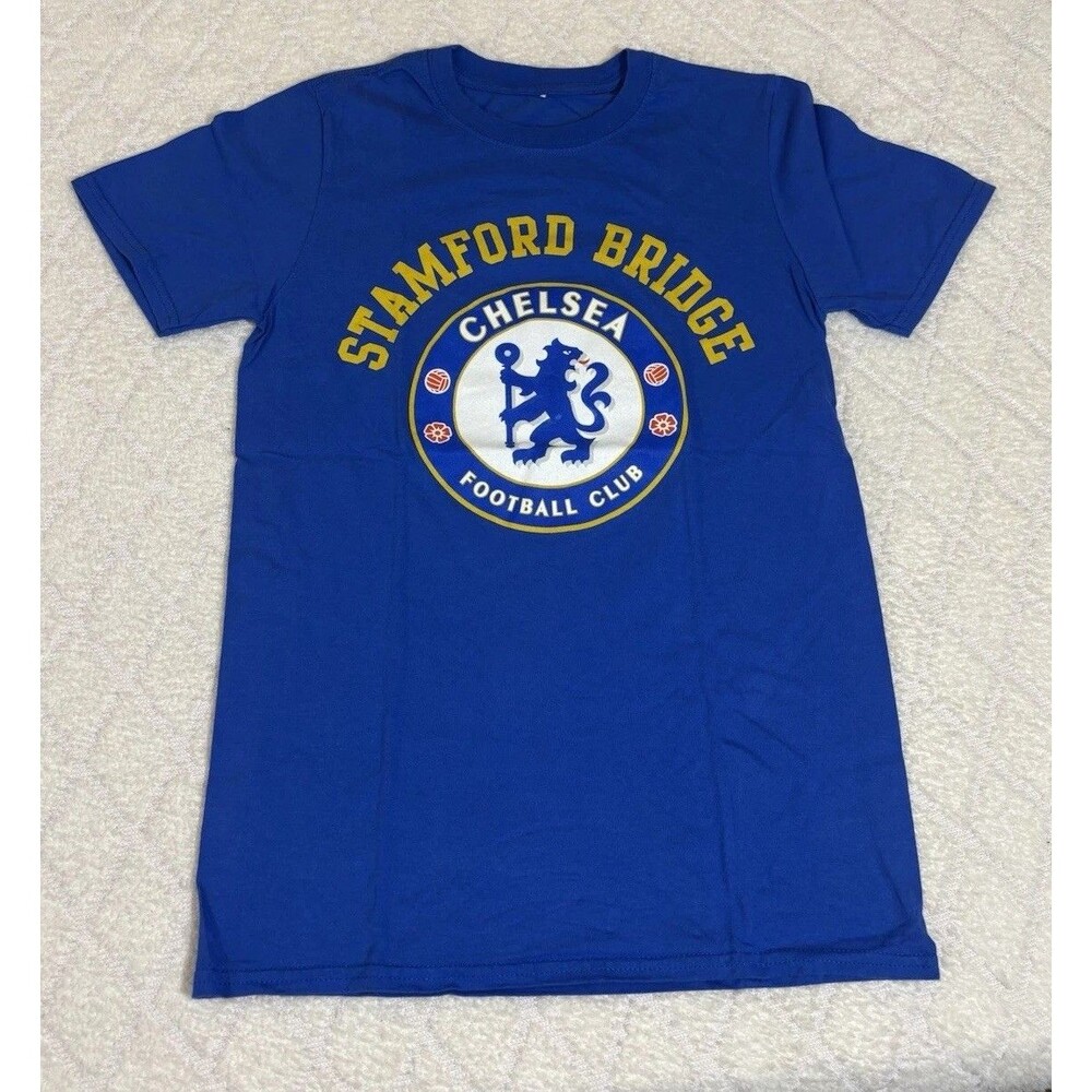 Stamford Bridge Chelsea Football Club Badge Logo Graphic Blue Shirt Size Small